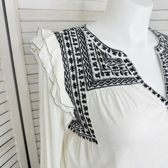 Fat Face Martha Embroidered Slub Knit Shirt Cream 12 Long Sleeve - Picture 5 of 13